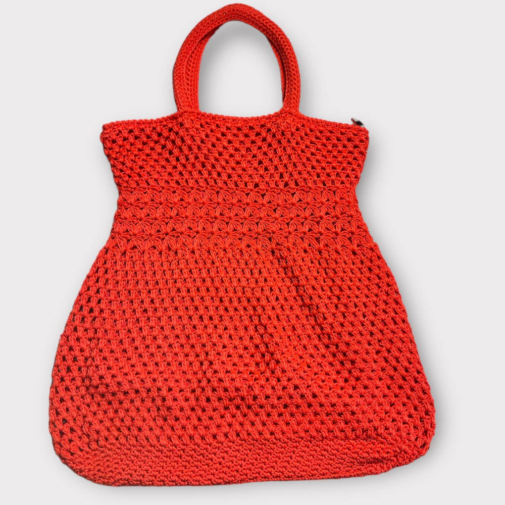 Benetton Red Crochet Handbag Purse